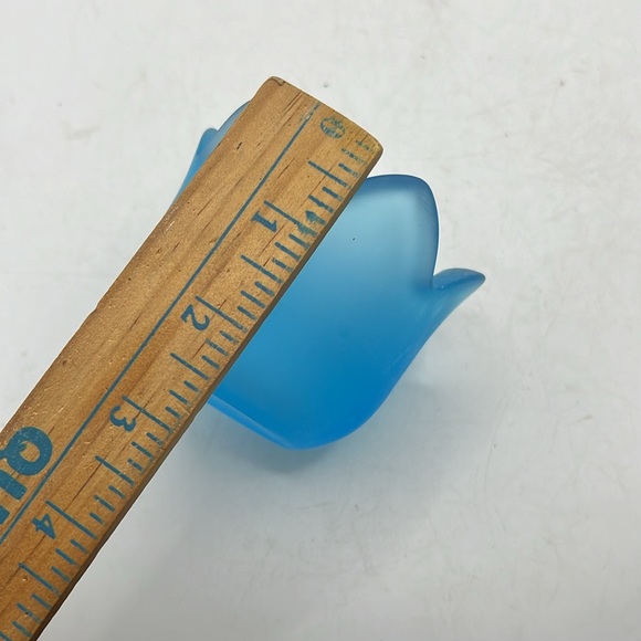 Vtg Iittala Tulip Frosted Glass Votive Tealight Candle Holder Collectible Blue - Picture 11 of 11